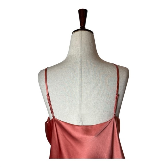 Intermix Bodysuit Women Large Pink Elsie Silk Cowl Neck Spaghetti Strap NWT - Picture 8 of 13
